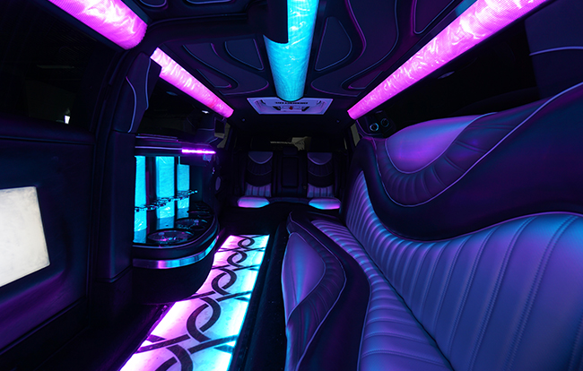 flat screen TVs in the limo
